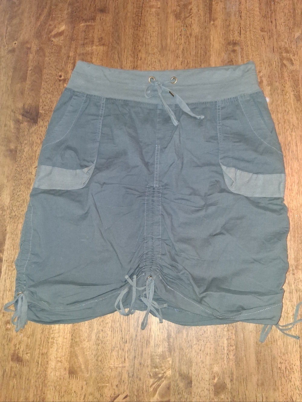 XCVI Green Midi Pull On Skirt Cotton Blend Green L